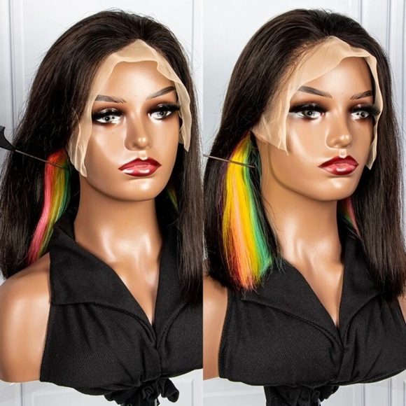 13*4 Lace Front 150% Density Medium Straight Bob Human Hair Wig 12 inches